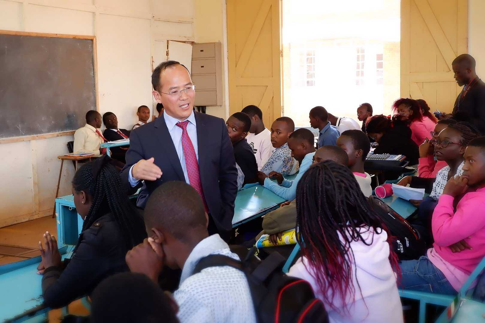Confucius Institute Director Prof. Huang Peixi answering questions
