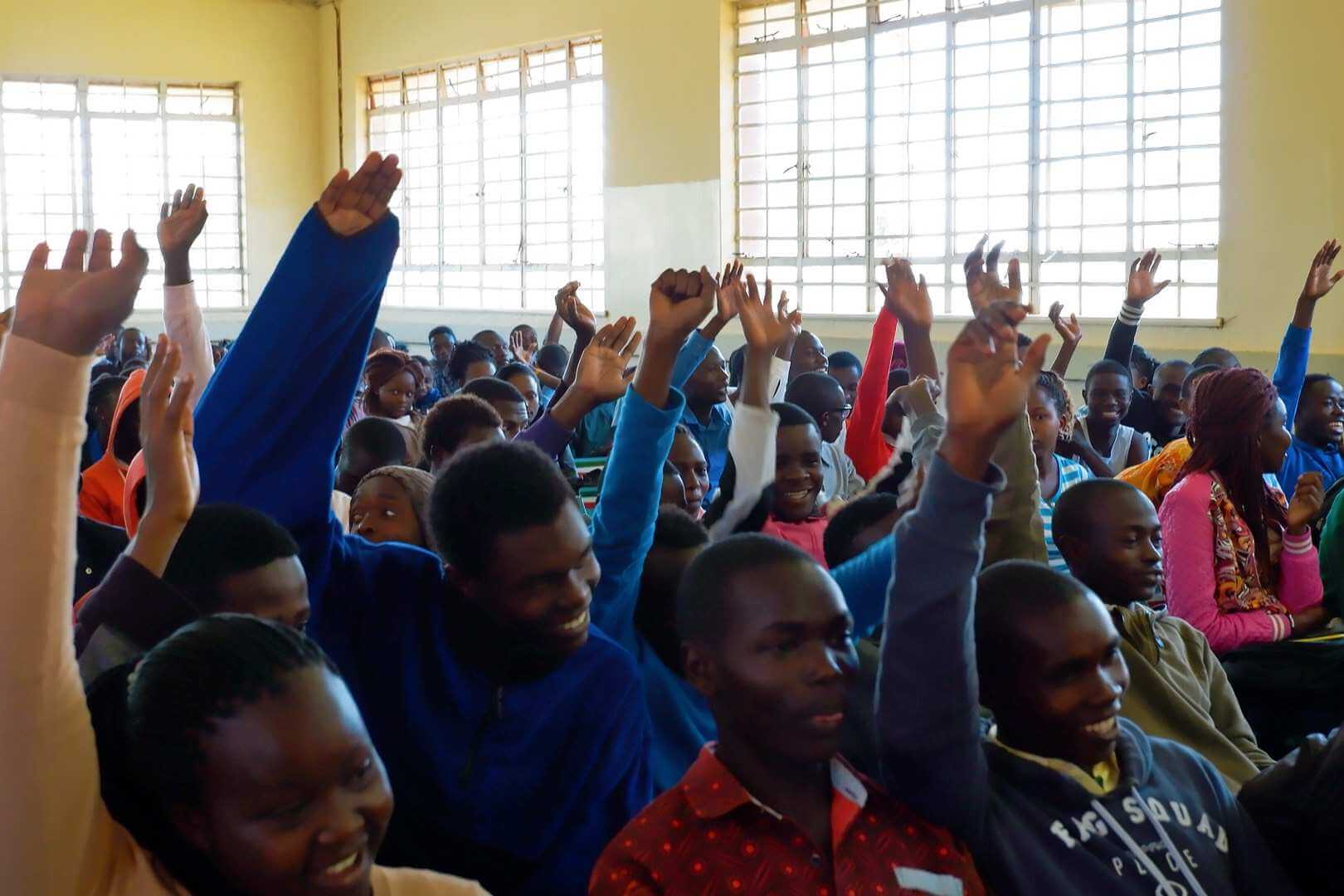 Students from the School of Biological Sciences raise questions